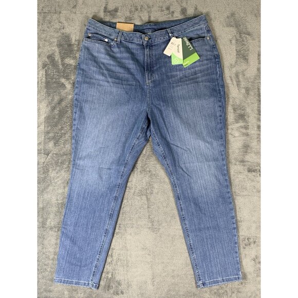 L.L. Bean Jeans Women's Plus Size 20W Blue Bean Flex Favorite Fit Stretch - Picture 1 of 8